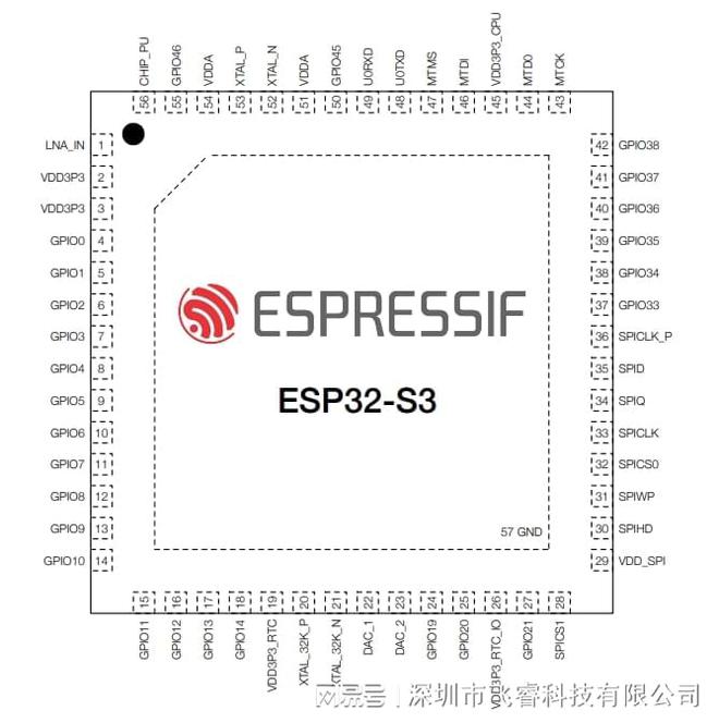 大阳城集团可视门铃无线WiFi物联网技术ESP32-S3无线模组方案(图3)